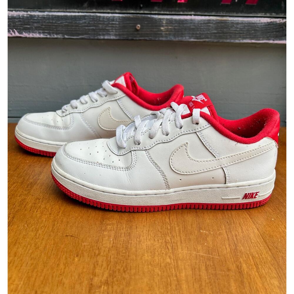Nike Air Force 1 Low GS White Red Youth Size 3Y Sneakers